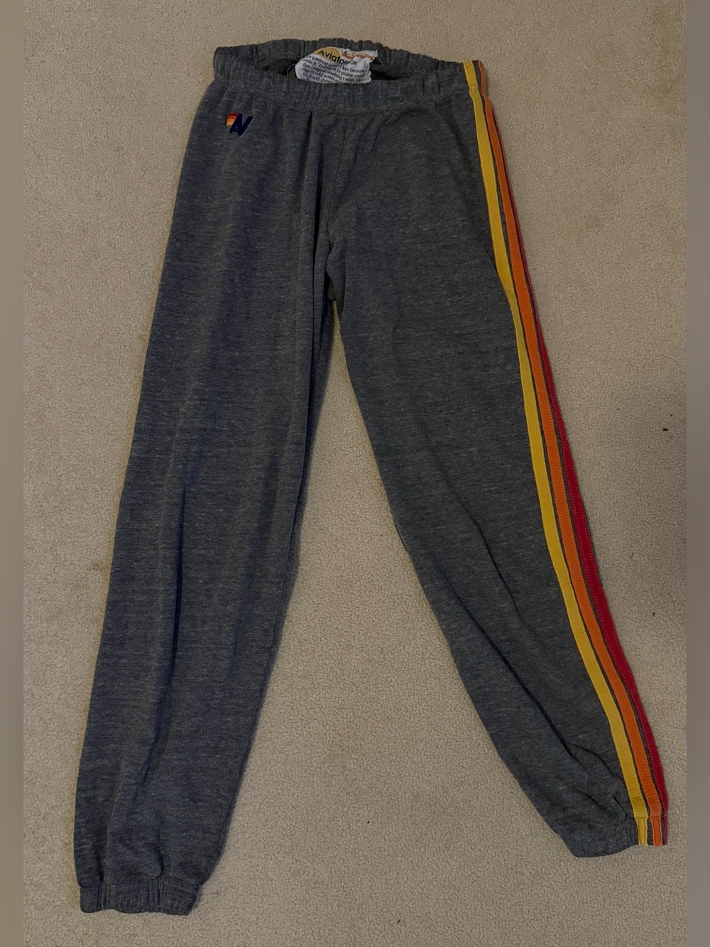 Aviator Nation 5 Stripe Sweatpants Heather Grey - Picture 2 of 7